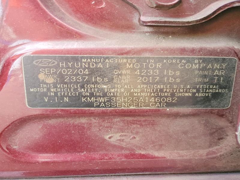 Aukcja sprzedaży 2005 Hyundai Sonata, vin: KMHWF35H25A146082, numer aukcji: 56973506
