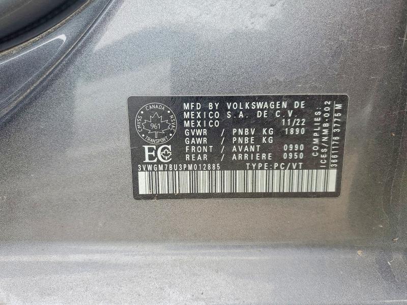 56717816 :رقم المزاد ، 3VWGM7BU3PM012885 vin ، 2023 Volkswagen Jetta مزاد بيع