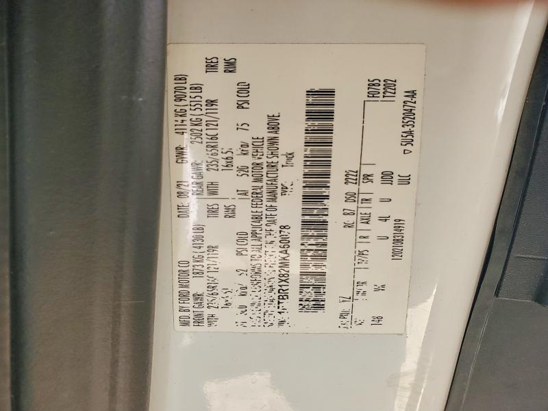 59151676 :رقم المزاد ، 1FTBR1X82MKA60078 vin ، 2021 Ford Transit مزاد بيع