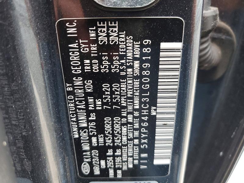 Aukcja sprzedaży 2020 Kia Telluride, vin: 5XYP64HC3LG089189, numer aukcji: 58004746