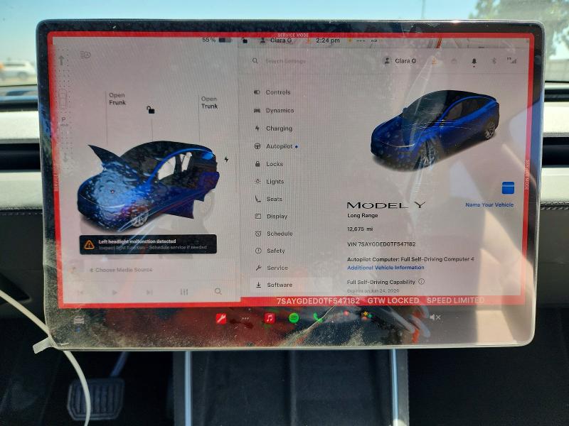 2026 Tesla Model Y მანქანა იყიდება აუქციონზე, vin: 7SAYGDED0TF547182, აუქციონის ნომერი: 57352476