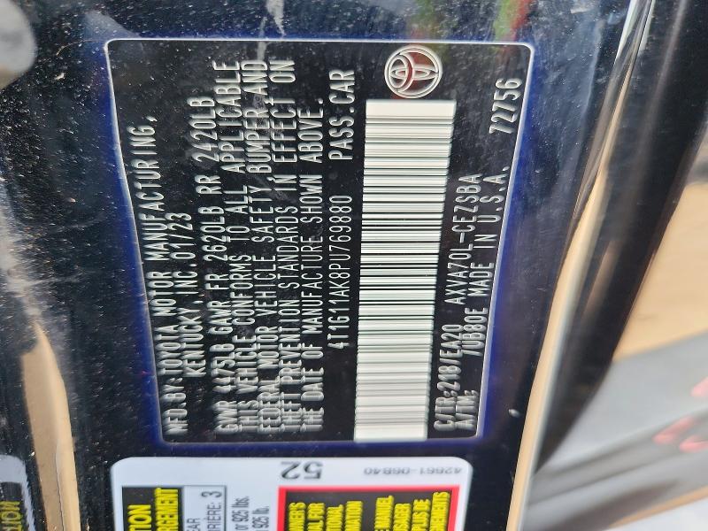 Продажа на аукционе авто 2023 Toyota Camry, vin: 4T1G11AK8PU769880, номер лота: 57670686