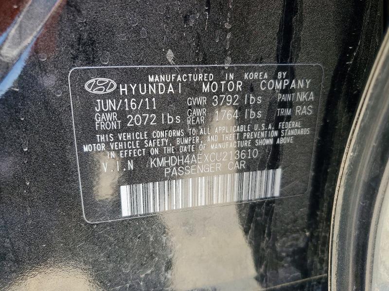 Продажа на аукционе авто 2012 Hyundai Elantra, vin: KMHDH4AEXCU213610, номер лота: 57383526