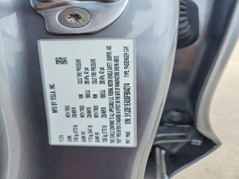 57084416 :رقم المزاد ، 5YJ3E1EA5SF904274 vin ، 2025 Tesla Model 3 مزاد بيع
