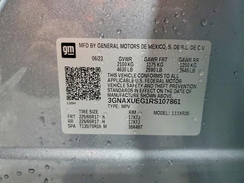Aukcja sprzedaży 2024 Chevrolet Equinox, vin: 3GNAXUEG1RS107861, numer aukcji: 55082866