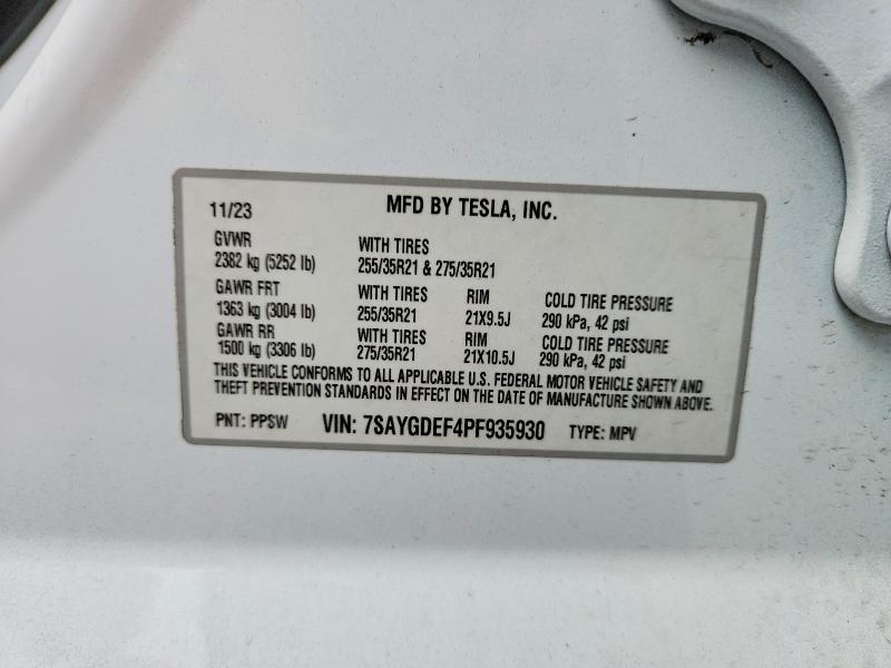Aukcja sprzedaży 2023 Tesla Model Y, vin: 7SAYGDEF4PF935930, numer aukcji: 57679856