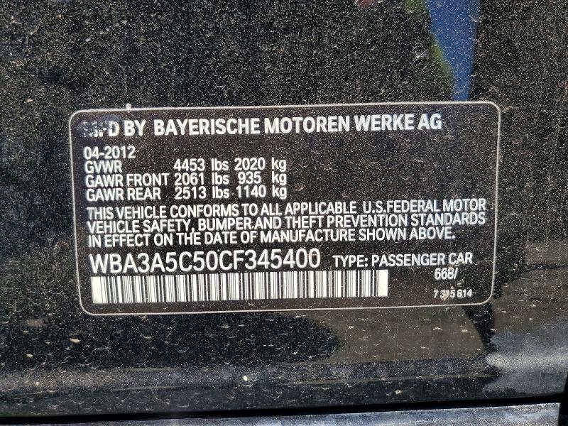 56596216 :رقم المزاد ، WBA3A5C50CF345400 vin ، 2012 Bmw 328 مزاد بيع