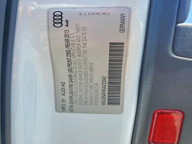 Aukcja sprzedaży 2018 Audi A4, vin: WAUDNAF46JA223042, numer aukcji: 55929036
