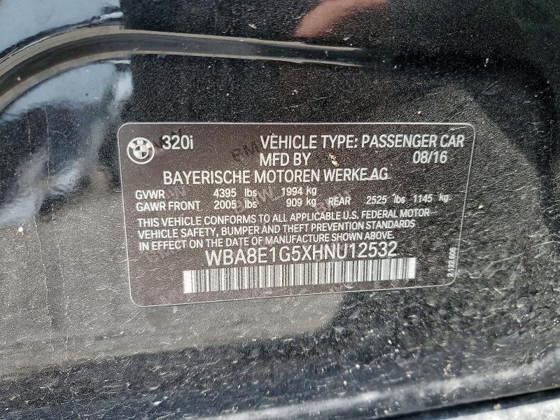 Aukcja sprzedaży 2017 Bmw 320, vin: WBA8E1G5XHNU12532, numer aukcji: 58516666