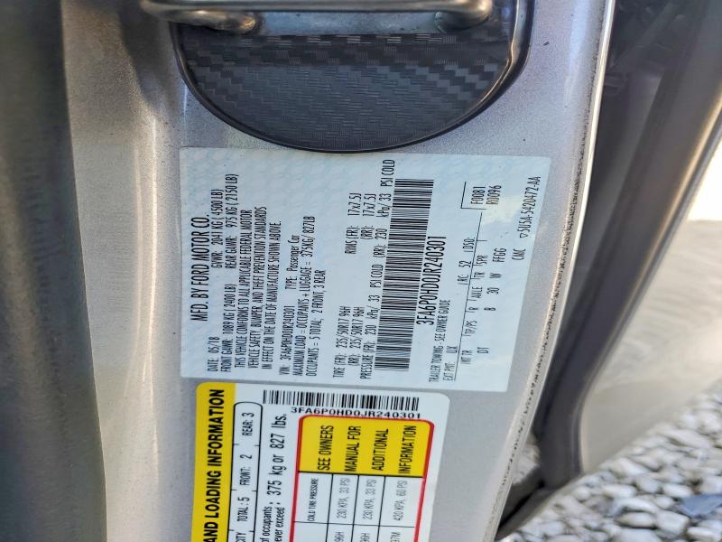 Продаж на аукціоні авто 2018 Ford Fusion, vin: 3FA6P0HD0JR240301, номер лоту: 56671916