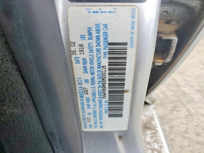 Продаж на аукціоні авто 2003 Volkswagen Jetta, vin: 3VWVH69M93M000116, номер лоту: 56514136