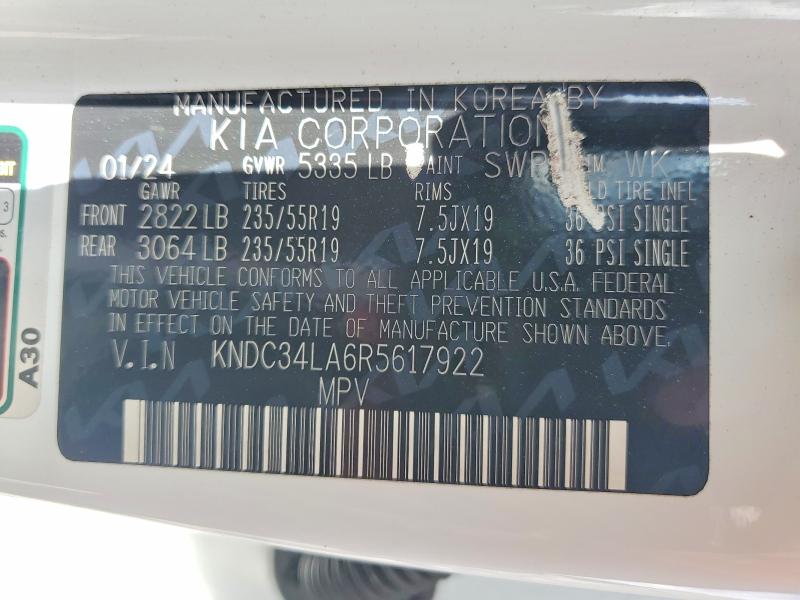 Продажа на аукционе авто 2024 Kia Ev6, vin: KNDC34LA6R5617922, номер лота: 55490926
