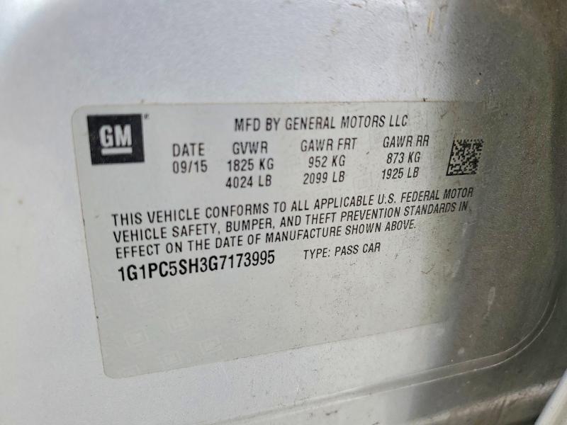 Продаж на аукціоні авто 2016 Chevrolet Cruze Limited, vin: 1G1PC5SH3G7173995, номер лоту: 57579086
