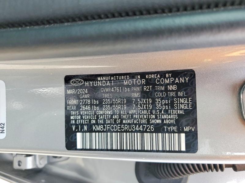 Auction sale of the 2024 Hyundai Tucson, vin: KM8JFCDE5RU344726, lot number: 58084196