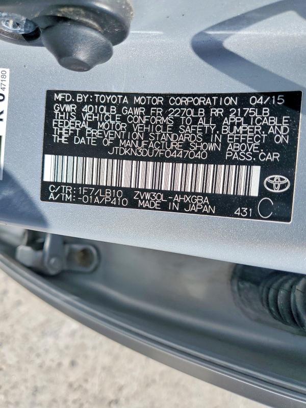 55683886 :رقم المزاد ، JTDKN3DU7F0447040 vin ، 2015 Toyota Prius مزاد بيع
