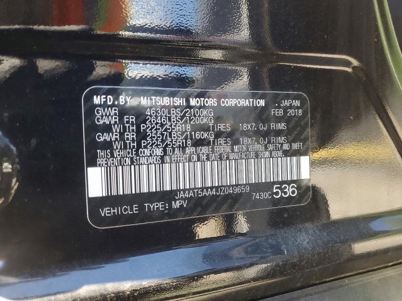 58353436 :رقم المزاد ، JA4AT5AA4JZ049659 vin ، 2018 Mitsubishi Eclipse Cross مزاد بيع