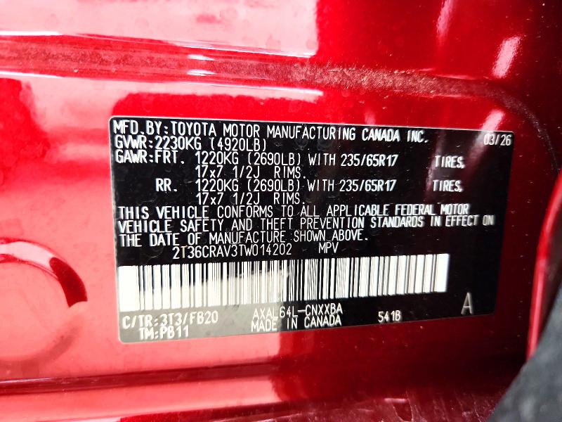 2026 Toyota Rav4 მანქანა იყიდება აუქციონზე, vin: 2T36CRAV3TW014202, აუქციონის ნომერი: 58631376