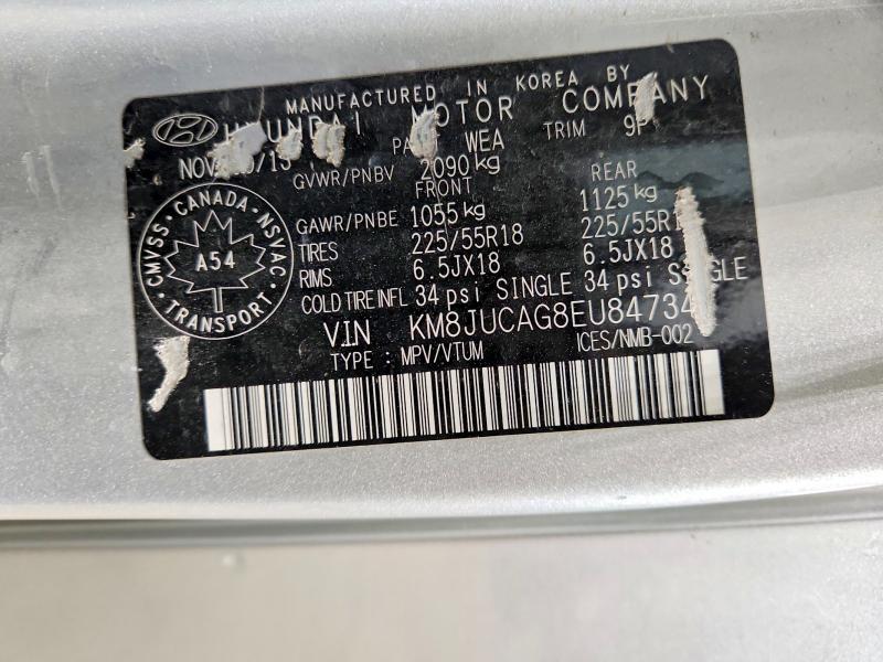 Продажа на аукционе авто 2014 Hyundai Tucson, vin: KM8JUCAG8EU847348, номер лота: 51597186