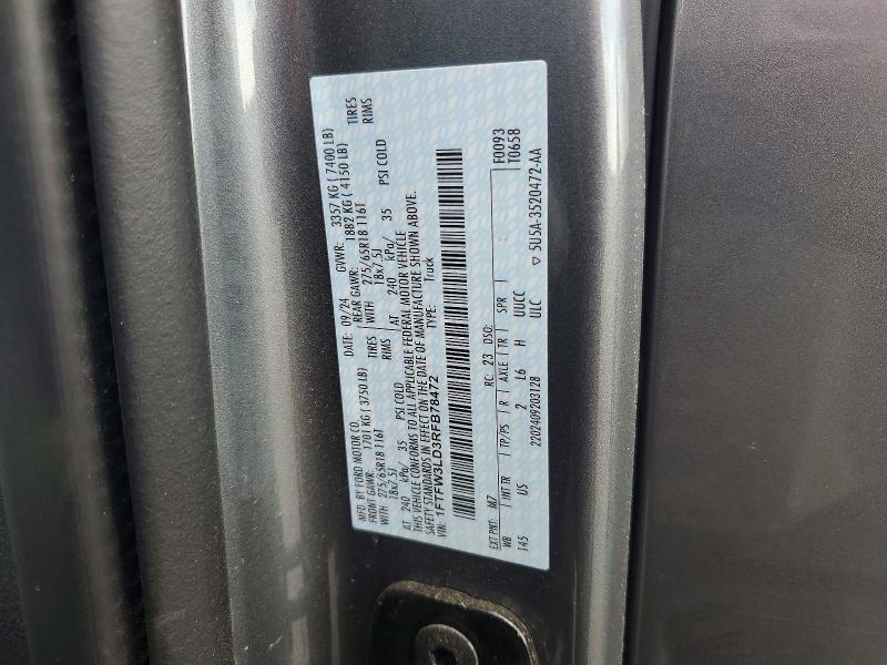 Aukcja sprzedaży 2024 Ford F150, vin: 1FTFW3LD3RFB78472, numer aukcji: 58751816