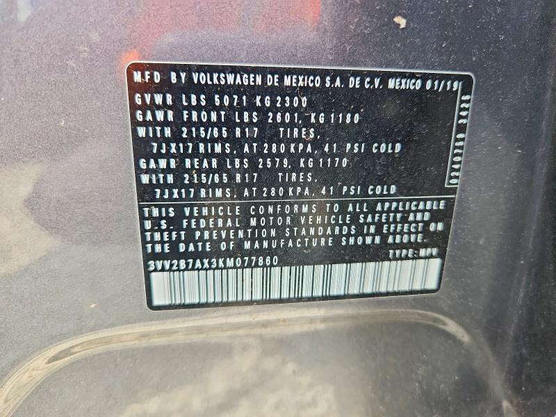 Aukcja sprzedaży 2019 Volkswagen Tiguan, vin: 3VV2B7AX3KM077860, numer aukcji: 57178836