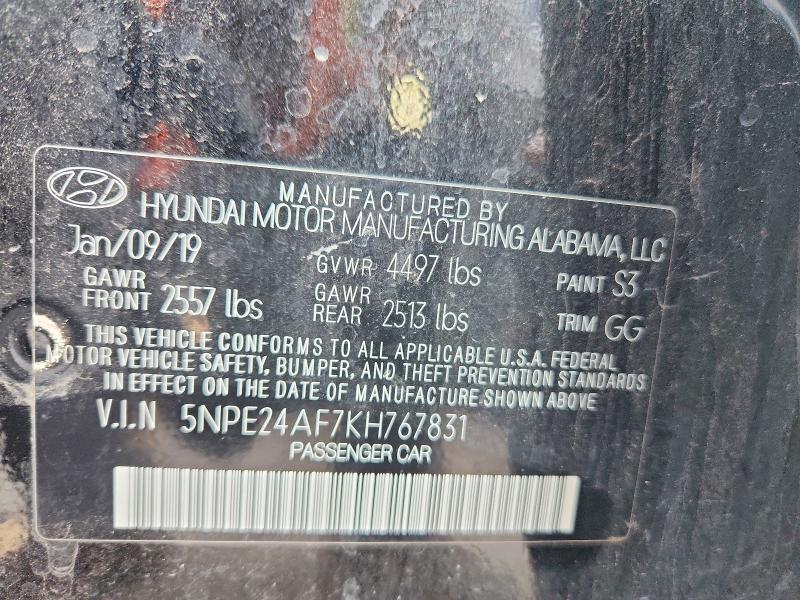Продаж на аукціоні авто 2019 Hyundai Sonata, vin: 5NPE24AF7KH767831, номер лоту: 58148856