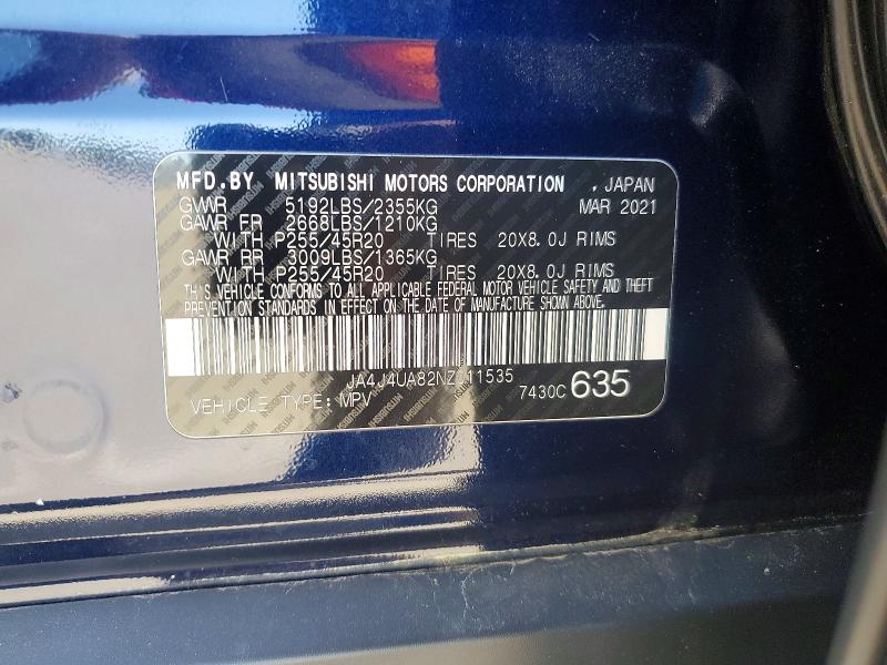 Продажа на аукционе авто 2022 Mitsubishi Outlander, vin: JA4J4UA82NZ011535, номер лота: 56501926
