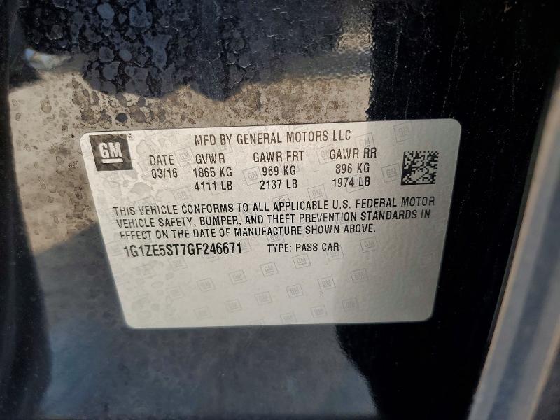 2016 Chevrolet Malibu მანქანა იყიდება აუქციონზე, vin: 1G1ZE5ST7GF246671, აუქციონის ნომერი: 58445316
