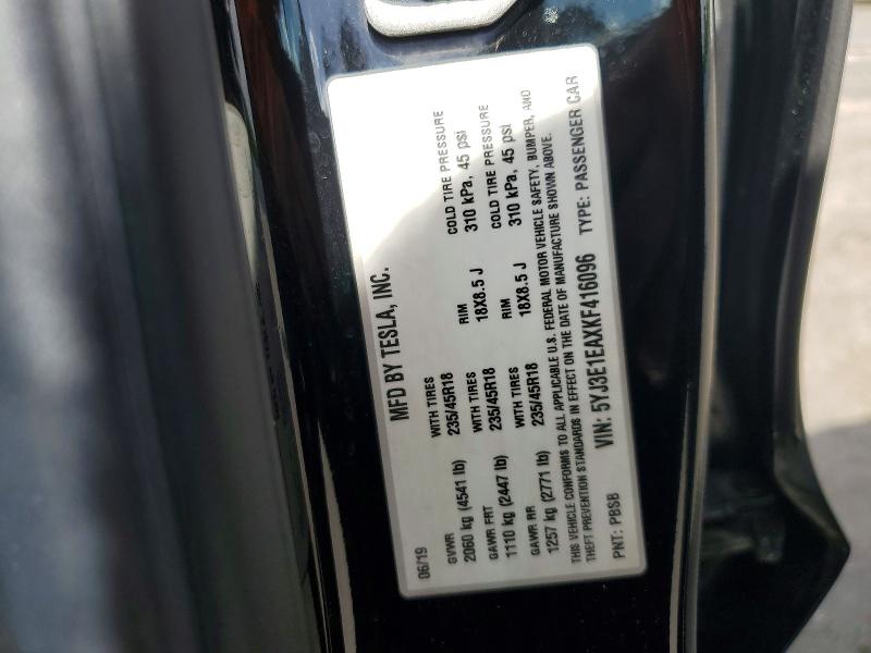 Продажа на аукционе авто 2019 Tesla Model 3, vin: 5YJ3E1EAXKF416096, номер лота: 57818586