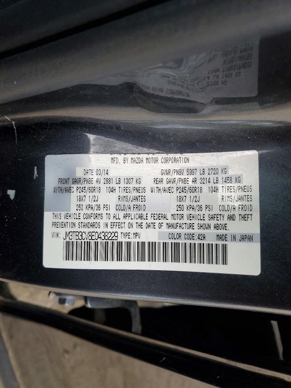Aukcja sprzedaży 2014 Mazda Cx-9, vin: JM3TB3CV8E0438229, numer aukcji: 57624856