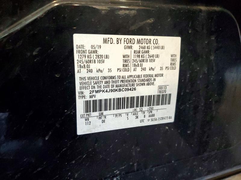 Продажа на аукционе авто 2019 Ford Edge, vin: 2FMPK4J90KBC09426, номер лота: 58555296