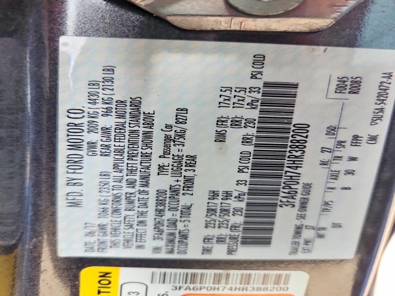 Aukcja sprzedaży 2017 Ford Fusion, vin: 3FA6P0H74HR388200, numer aukcji: 56690596