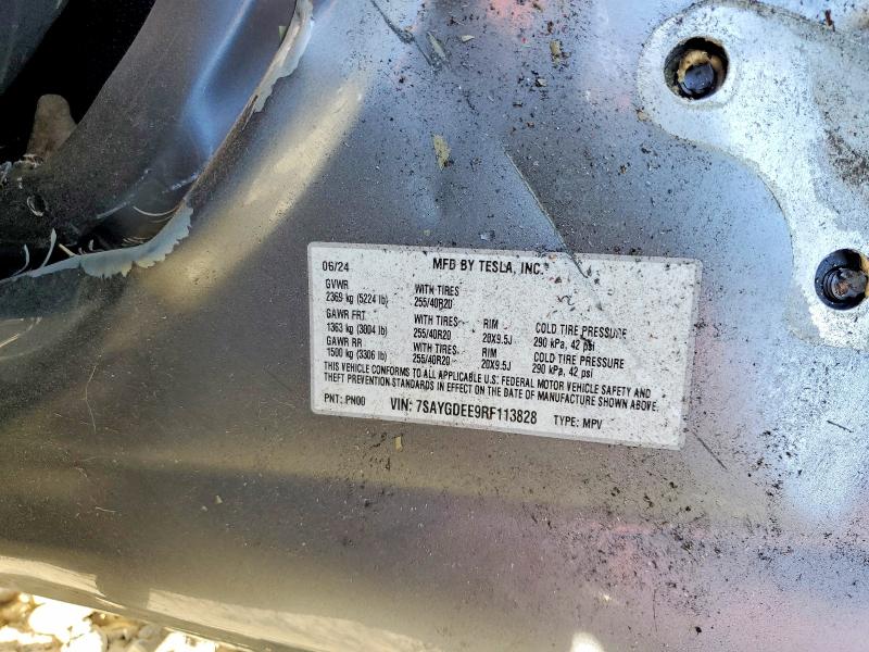 58782526 :رقم المزاد ، 7SAYGDEE9RF113828 vin ، 2024 Tesla Model Y مزاد بيع