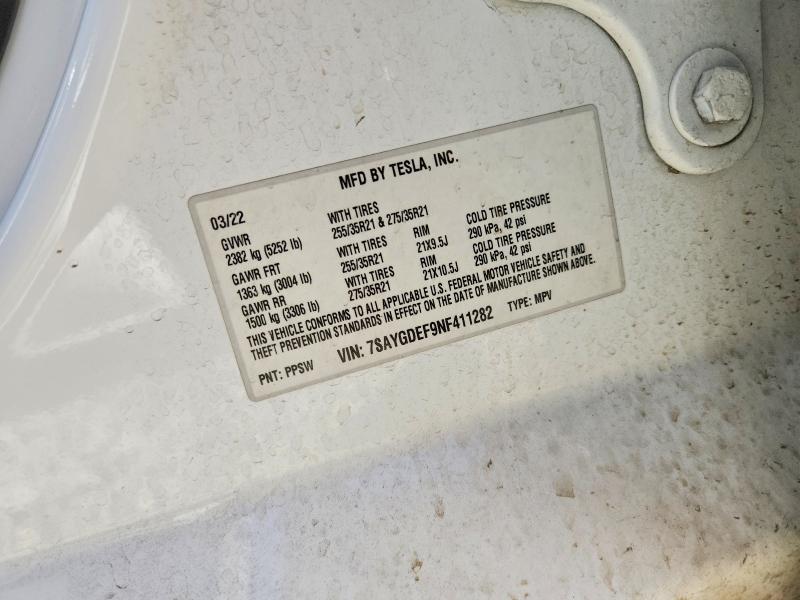 Продажа на аукционе авто 2022 Tesla Model Y, vin: 7SAYGDEF9NF411282, номер лота: 56601766