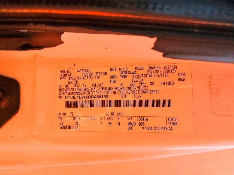 58619306 :رقم المزاد ، 1FTNE1EWXDDA88158 vin ، 2013 Ford Econoline مزاد بيع