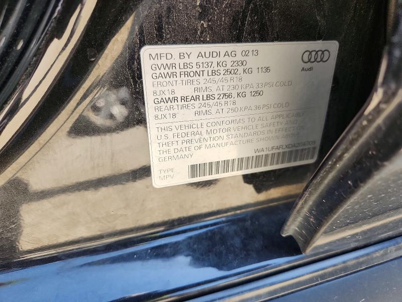 Auction sale of the 2013 Audi A4 Allroad, vin: WA1UFAFLXDA204709, lot number: 58435936