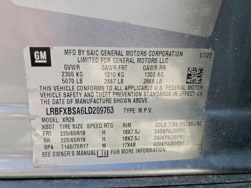 Продаж на аукціоні авто 2020 Buick Envision, vin: LRBFXBSA6LD209763, номер лоту: 56348606