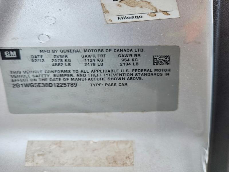 Продаж на аукціоні авто 2013 Chevrolet Impala, vin: 2G1WG5E38D1225789, номер лоту: 57881336