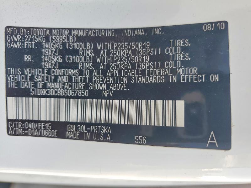 Продаж на аукціоні авто 2011 Toyota Sienna, vin: 5TDXK3DC8BS067850, номер лоту: 59348386