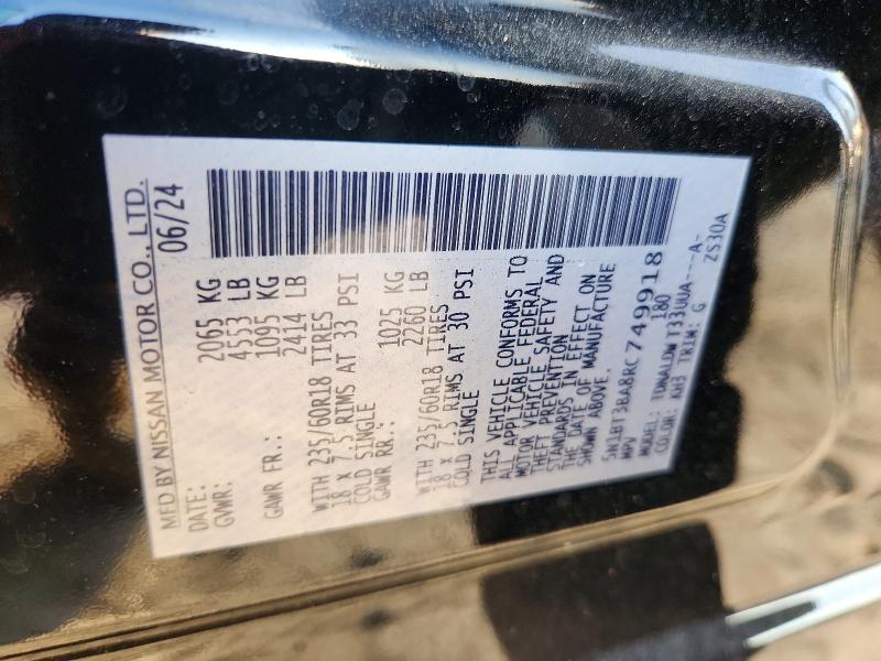 2024 Nissan Rogue მანქანა იყიდება აუქციონზე, vin: 5N1BT3BA8RC749918, აუქციონის ნომერი: 57865266