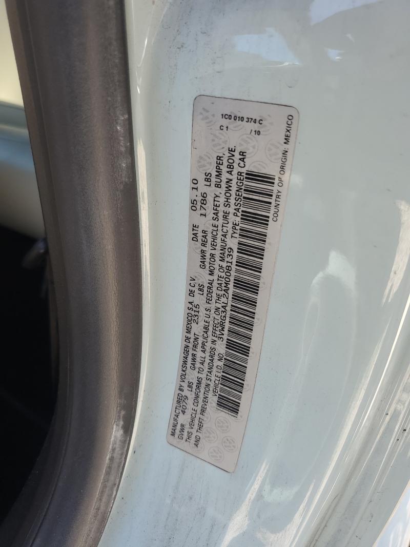 Aukcja sprzedaży 2010 Volkswagen New Beetle, vin: 3VWRG3AL2AM008139, numer aukcji: 57262996