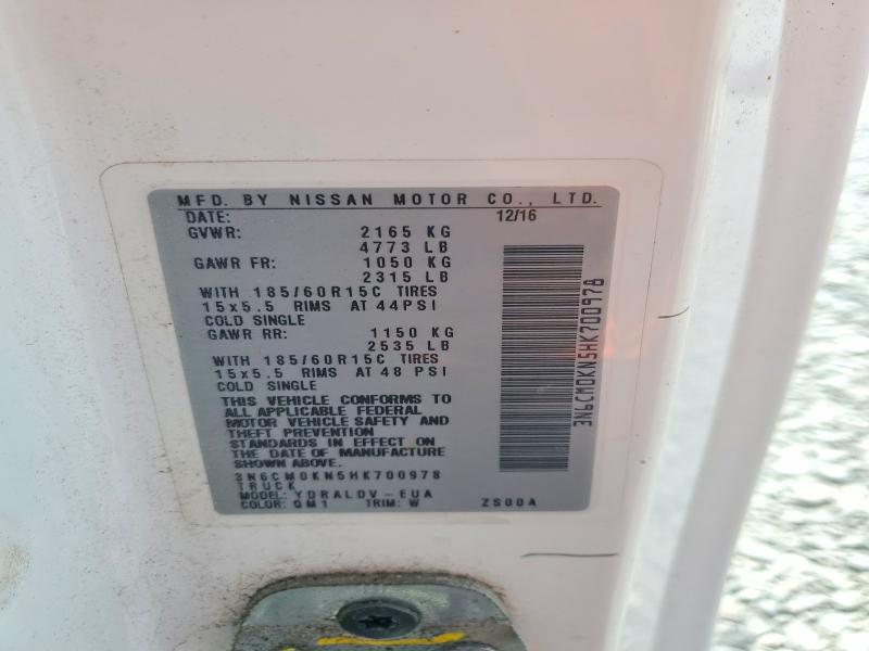 2017 Nissan Nv200 მანქანა იყიდება აუქციონზე, vin: 3N6CM0KN5HK700978, აუქციონის ნომერი: 56110856