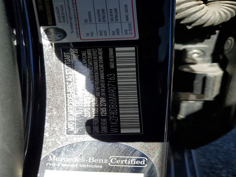 2021 Mercedes-benz E მანქანა იყიდება აუქციონზე, vin: W1KZF8DB6MA907163, აუქციონის ნომერი: 56983356