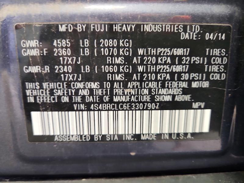 55642916 :رقم المزاد ، 4S4BRCLC6E3307907 vin ، 2014 Subaru Outback مزاد بيع