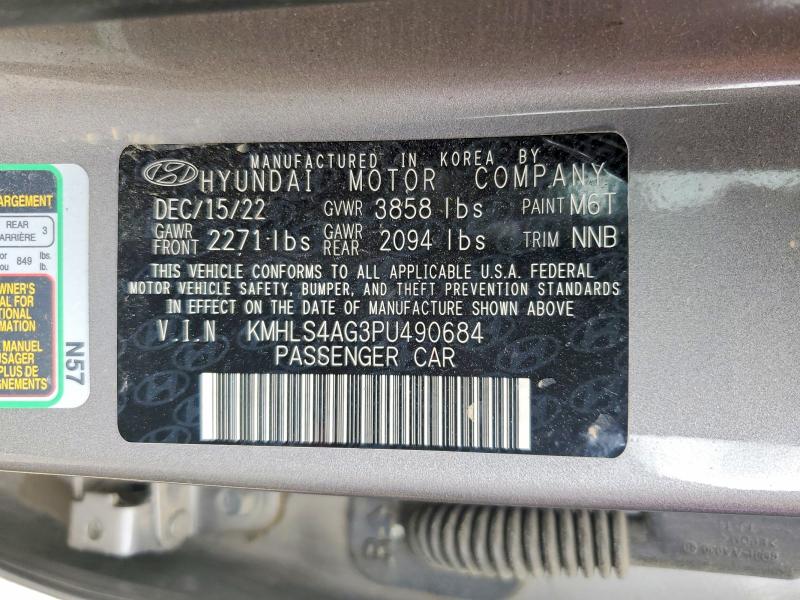 56472566 :رقم المزاد ، KMHLS4AG3PU490684 vin ، 2023 Hyundai Elantra مزاد بيع