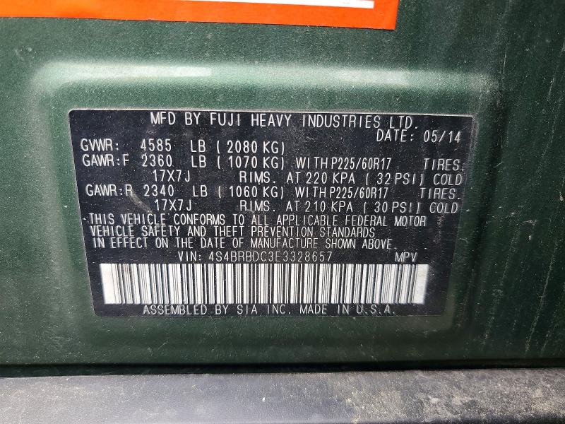Aukcja sprzedaży 2014 Subaru Outback, vin: 4S4BRBDC3E3328657, numer aukcji: 56401606