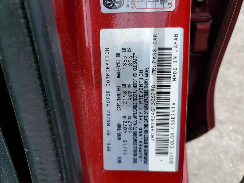 2016 Mazda 3 მანქანა იყიდება აუქციონზე, vin: JM1BM1M34G1306288, აუქციონის ნომერი: 55695176