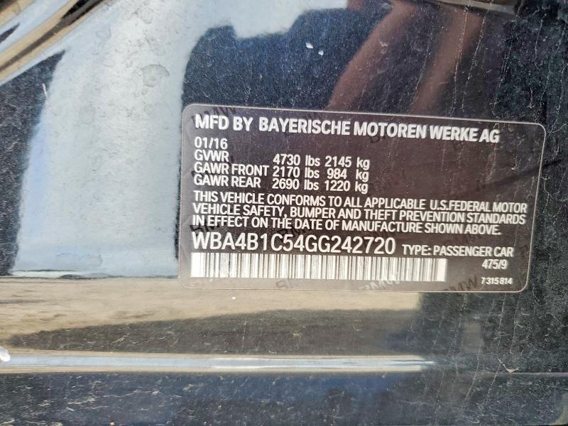 Auction sale of the 2016 Bmw 4 Series, vin: WBA4B1C54GG242720, lot number: 57934716
