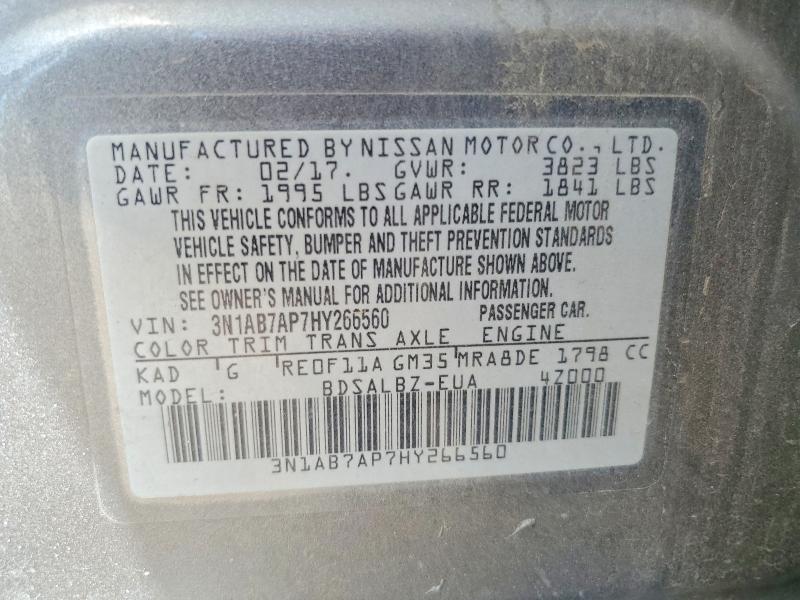 Aukcja sprzedaży 2017 Nissan Sentra, vin: 3N1AB7AP7HY266560, numer aukcji: 56269376