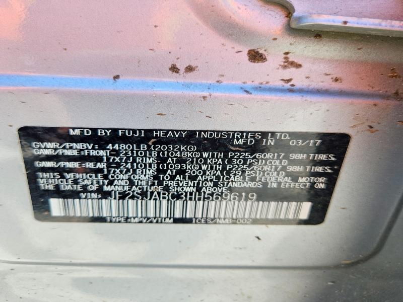 Продажа на аукционе авто 2017 Subaru Forester, vin: JF2SJABC3HH569619, номер лота: 56022766