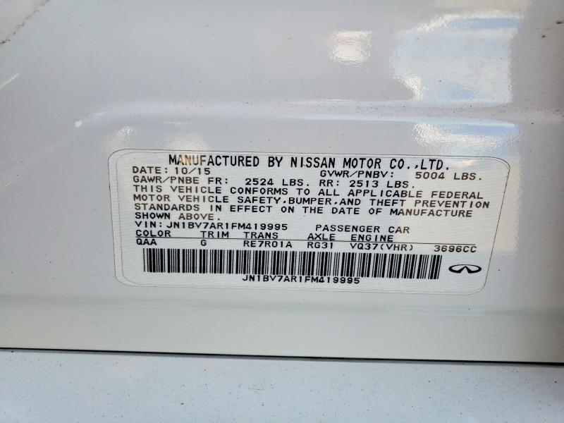Aukcja sprzedaży 2015 Infiniti Q50, vin: JN1BV7AR1FM419995, numer aukcji: 56078306